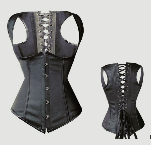 Black Satin Suspender Underbust Waist Cincher